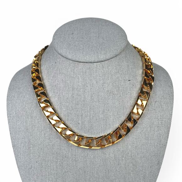 Soo Ihn Kim Heavy Chain Necklace Shiny Gold Tone 18 Inches - Picture 11 of 12